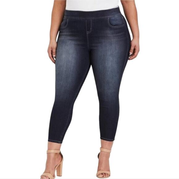 Torrid Lean Jean Crop Dark Wash Pull On Stretch Skinny Plus Size 3 3X - Picture 3 of 11